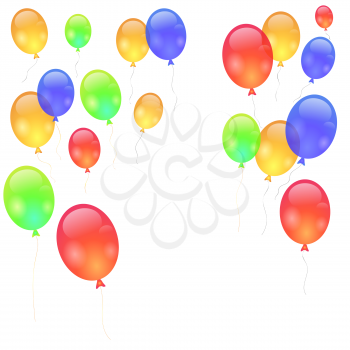 Set of Colorful Balloons Isolated on White Background.