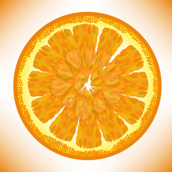 Slice of Orange Isolated on White Background