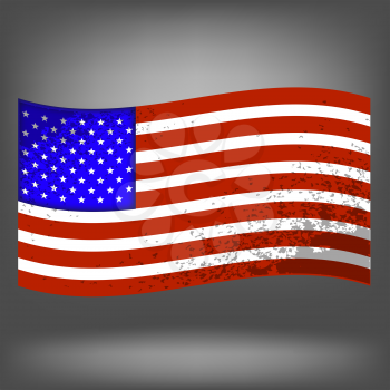 Flag of USA Isolated on Grey Background.