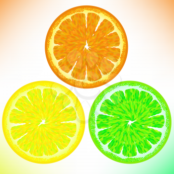  Orange Lemon Lime Isolated on White Background