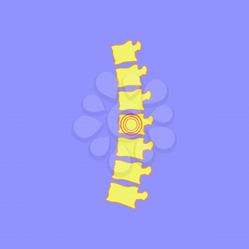 Spine Icon Isolated on Blue Background. Human Spine Symbol. 
