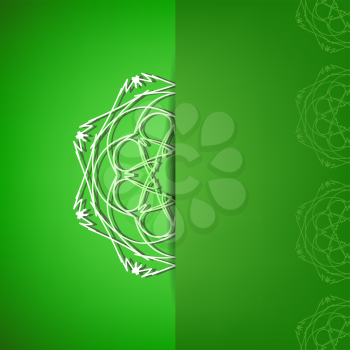 Abstract Ornamental Green Background. Modern Asian Symbol.