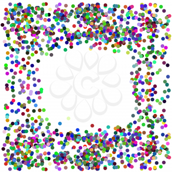 Colorful Confetti Frame Isolated on White Background