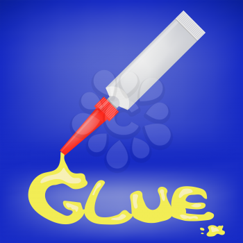 Metal Glue  Tube Isolatedon Blue Light Background
