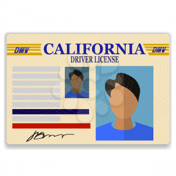 Driver License Plastic Card Isolated on White Background