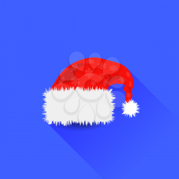 Christmas Santa Hat Isolated on Blue Background