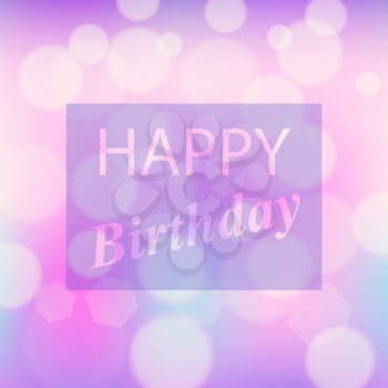 Happy Birthday Text on Pink Blurred Background