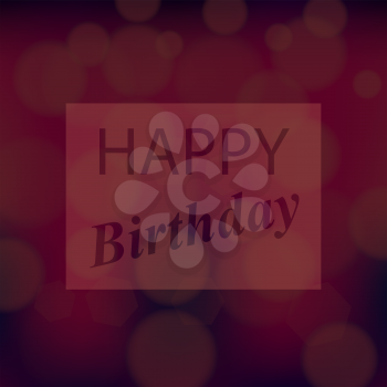 Happy Birthday Text on Red Blurred Background