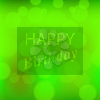 Happy Birthday Text on Green Blurred Background