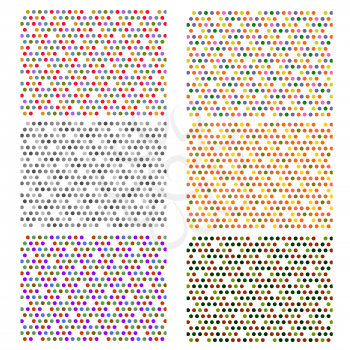 Halftone Patterns. Set of  Halftone Dots. Colored Dots on White Background. Colorful Halftone Texture. Halftone Dots. Halftone effect. 