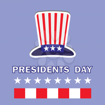 Presidents Day Icon Isolated on Blue Background