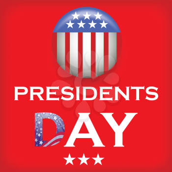 Presidents Day Icon Isolated  on Red Background