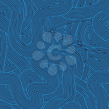 Striped Line Background.  Blue Wave Line Pattern
