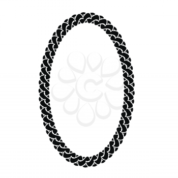 Black Chain Oval Frame Isolated on White Background