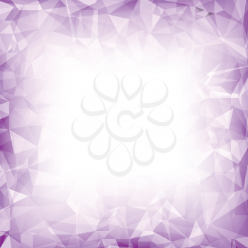 Purple Polygonal Background. Purple Crystal Triangle Pattern