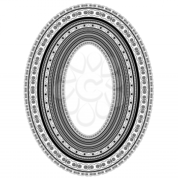 Oval Vintage Frame Isolated on White Background