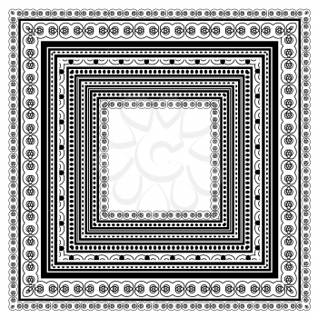 Square Vintage Frame Isolated on White Background