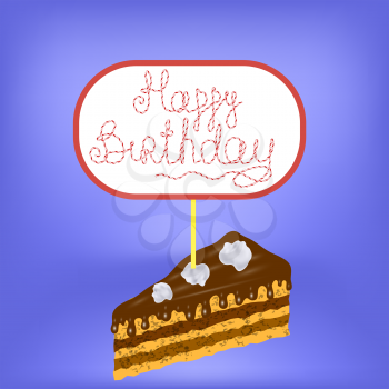 Sweet Cake Isolated on Blurred Blue Background.