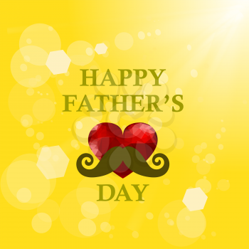 Fathers Day Banner on Yellow Summer Sun Background