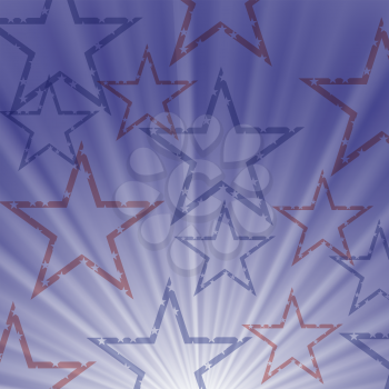 Starry Wave Blue Background for Independence Day of America