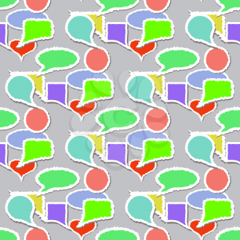 Colorful Speech Bubbles Pattern. Colored Stickers Seamless Background