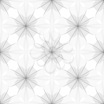 Seamless Pattern. Set of Rosettes Isolated on White Background