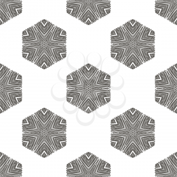 Creative Ornamental Seamless Grey Pattern. Geometric Decorative Background