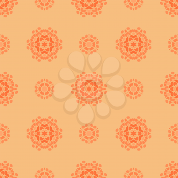 Creative Ornamental Seamless Orange Pattern. Geometric Decorative Background