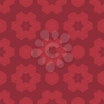 Creative Ornamental Seamless Red Pattern. Geometric Decorative Background