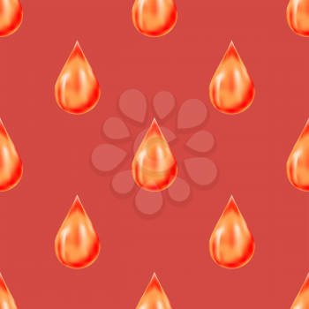Red Drops Isolated on Red Background. Seamless Pattern