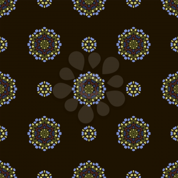 Creative Ornamental Seamless Dark Pattern. Geometric Decorative Background
