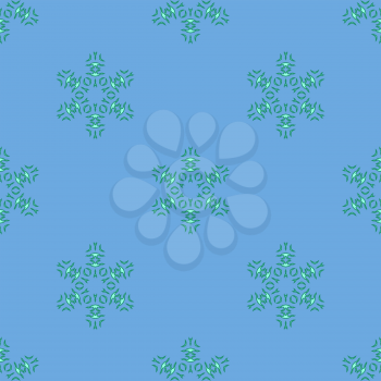 Creative Ornamental Seamless Blue Pattern. Geometric Decorative Background