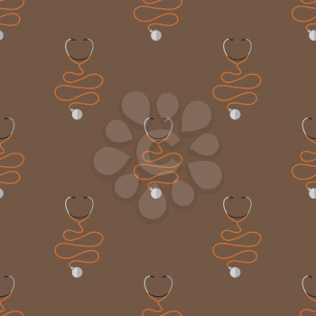 Medical Stethoscope Icon Seamless Pattern. Device of Clinical Cardiology