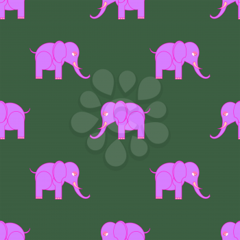 Big Pink Elephant Seamless Pattern. Zoo Animal Background.