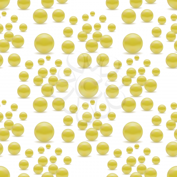 Scattered Pearls Seamless Pattern Isolated on White Background