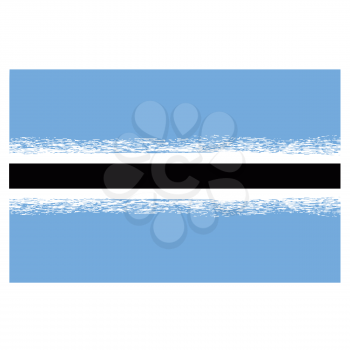 Republic of Botswana Flag Isolated on White Background