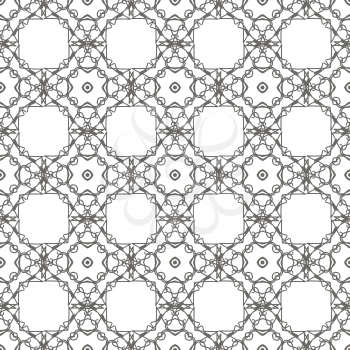 White Ornamental Seamless Line Pattern. Endless Texture. Oriental Geometric Ornament