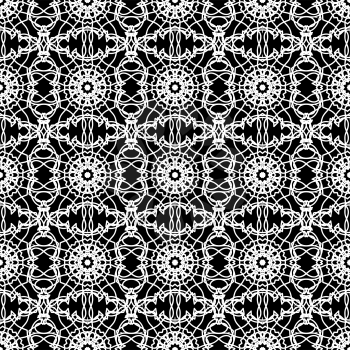 Ornamental Seamless Line Pattern. Endless Texture. Oriental Geometric Ornament