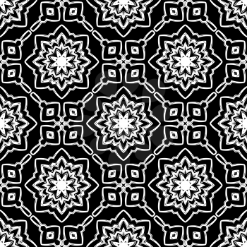 Ornamental Seamless Line Pattern. Endless Texture. Oriental Geometric Ornament