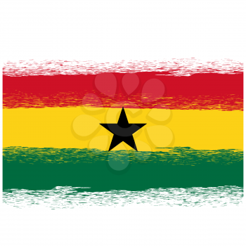 Flag of Ghana. Symbol has a Detailed Grunge Texture.