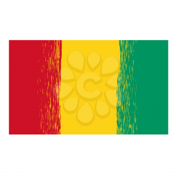 Flag of Guinea. Symbol has a Detailed Grunge Texture.