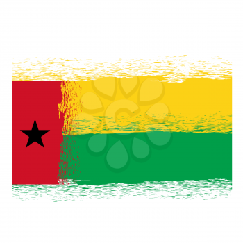 Flag of Guinea Bissau. Symbol has a Detailed Grunge Texture.