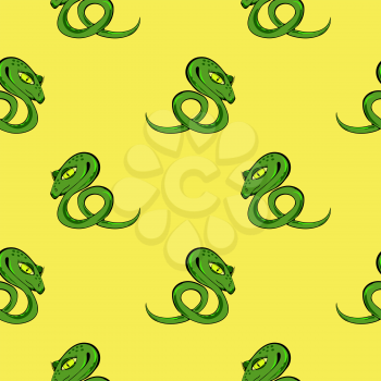 Green Snake Seamless Background. Animal Pattern. Attack Crawling  Danger Predator