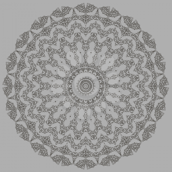 Grey Ornamental Line Pattern. Decorative Texture. Oriental Geometric Ornament
