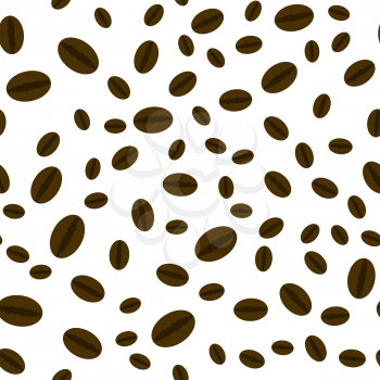 Coffee Beans Seamless Pattern on Brown Background