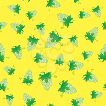 Grapes Seamless Pattern. Vine Background. Fruits and Vegetables Texture.