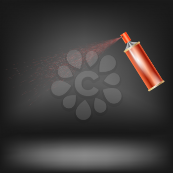 Red Spray Isolated on Grey Blurred Background