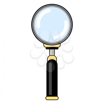 Magnifying Glass with Reflection Isolated on White Background. Magnify Icon in Flat Style Design. Magnifier or Loupe Sign. Search Searching Looking For Research Information.