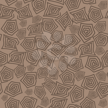 Turtle Shell Seamless Pattern on Brown Background