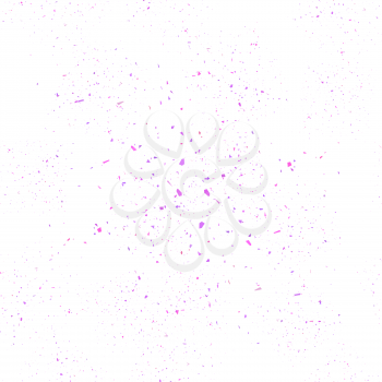 Pink Confetti Seamless Pattern Isolated on White Background. Set of Particles.